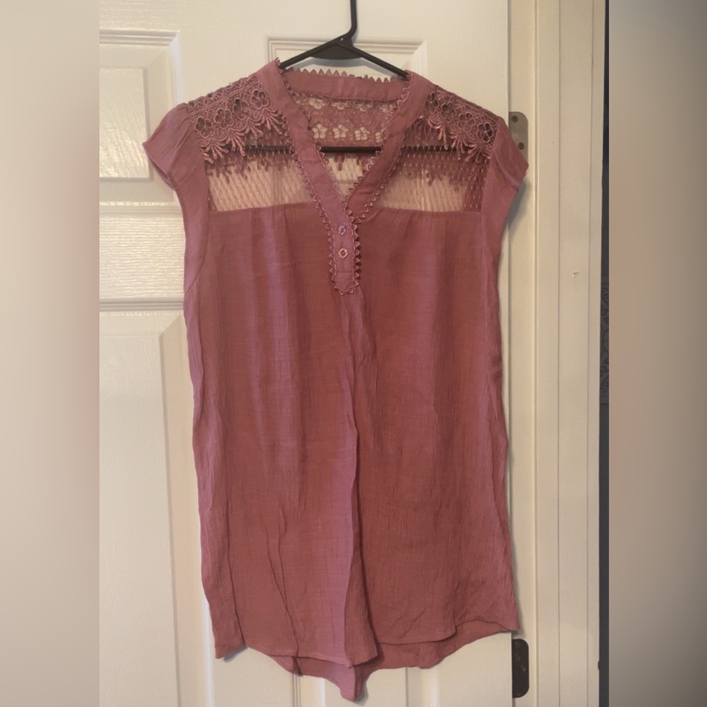Sweet Wanderer Pink Cropped Embellished Blouse
